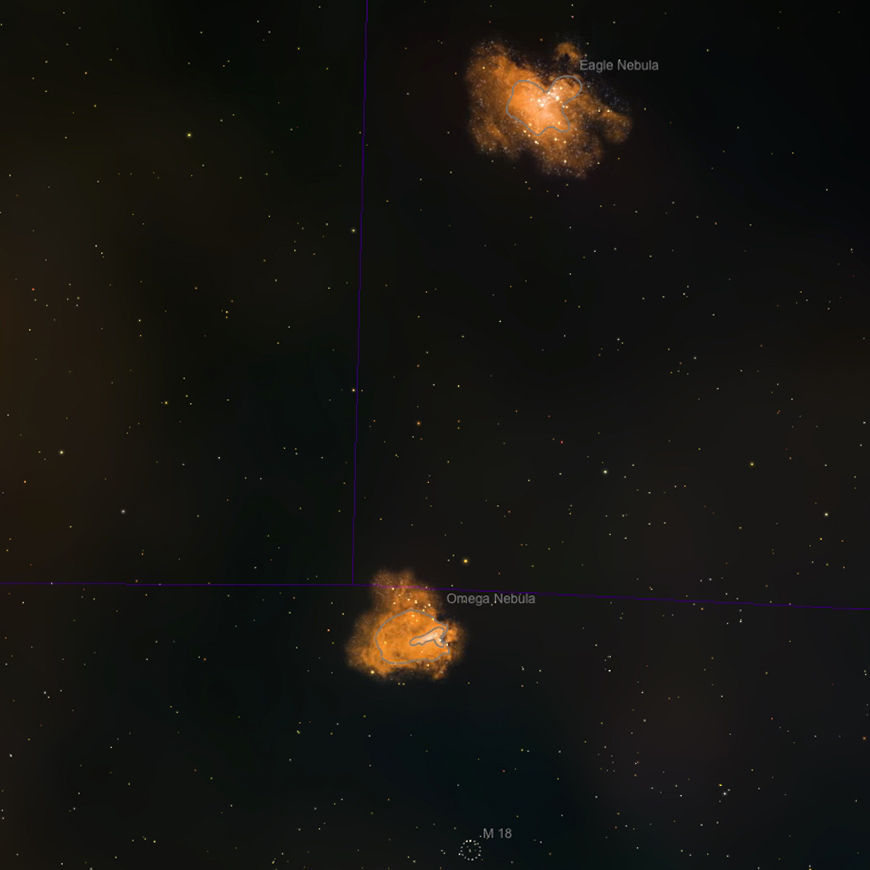 The Eagle Nebula and Omega Nebula.