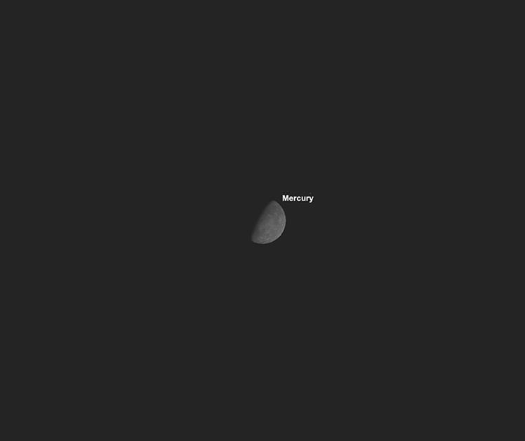 Merkurs Phase, Sonnenuntergang, 1. Juli