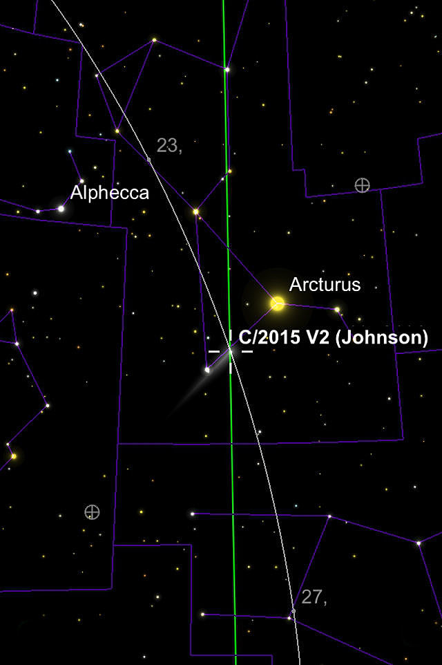 Comet 2015 V2 (Johnson) path July 2017