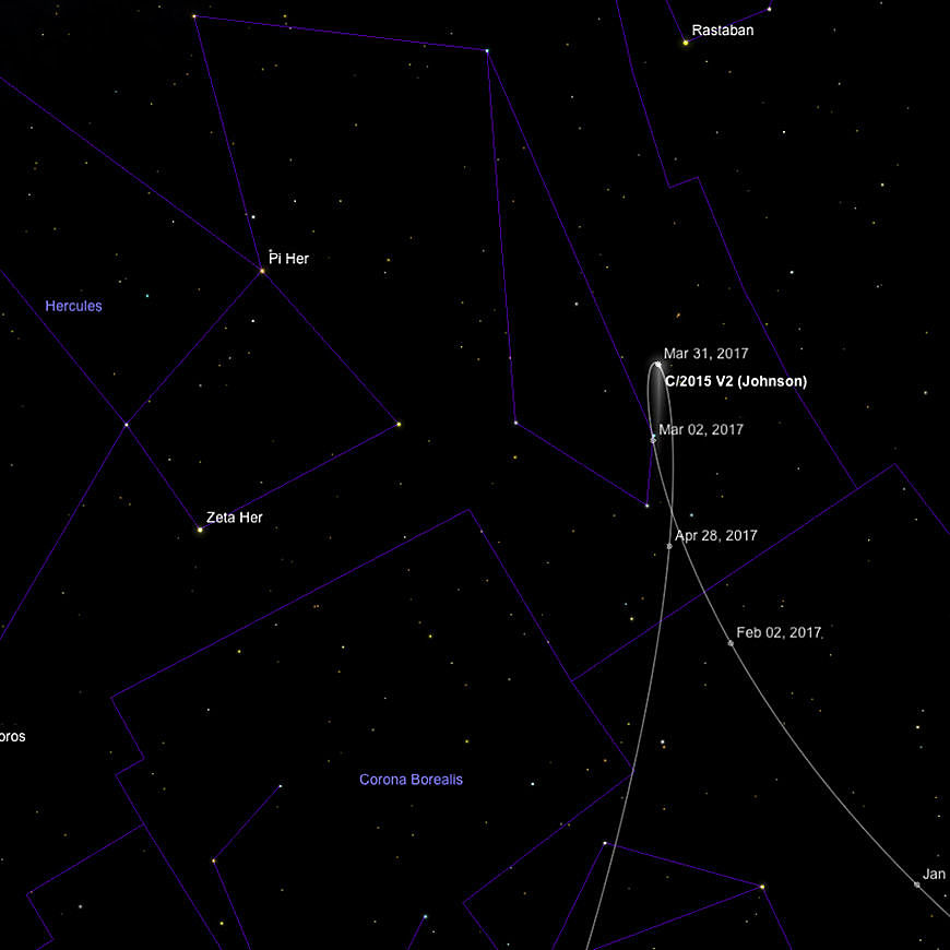 Komet C/2015 V2 Johnson Bahn